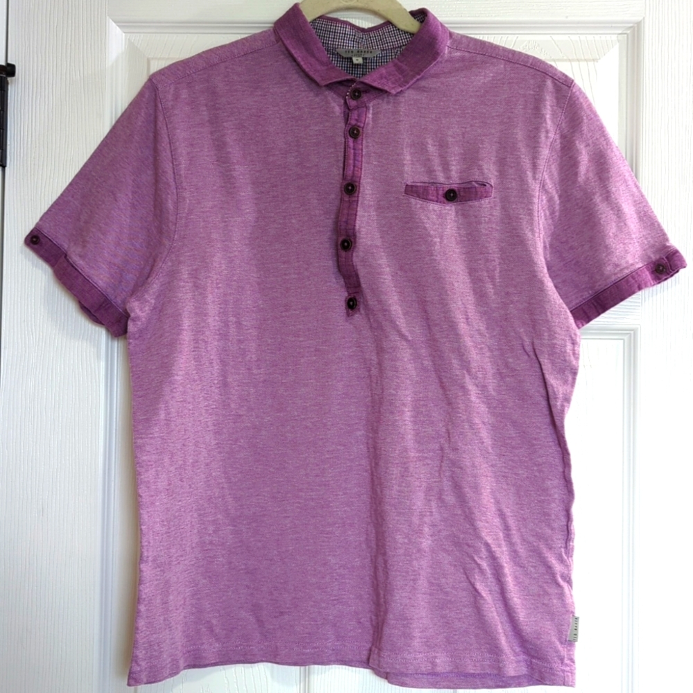 Ted Baker Men's Cotton Purple Polo